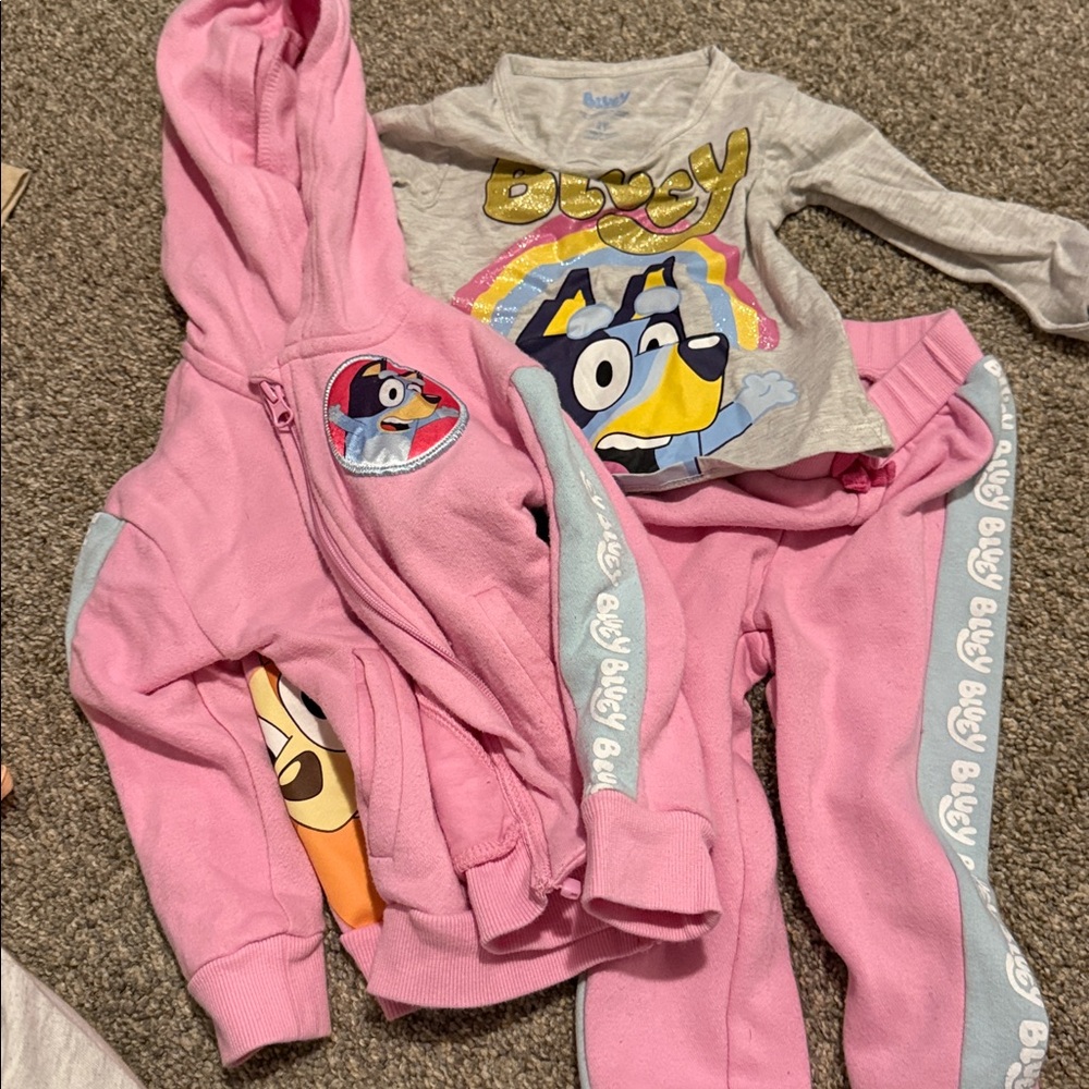 Bluey Gray and Pink Toddler Outfit